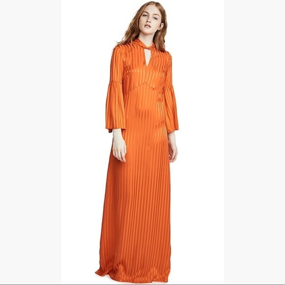 NWT Heartmade by Julie Fagerholt Silk Hylin Dress Orange - Picture 5 of 16